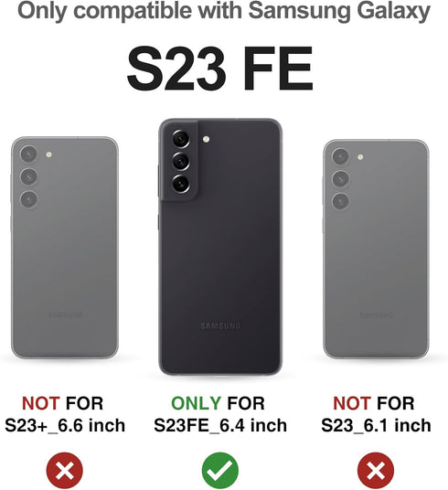 Dexnor Bumper Case for Samsung Galaxy S23 FE (2023), Full-Body Shockproof Rugged Heavy-Duty Protective Cover Dual-layer Protection with 2 Front Fr...