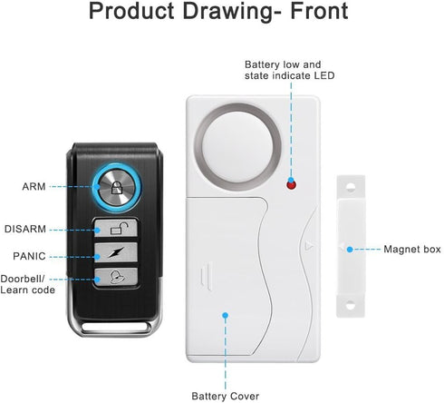 WSDCAM Door Alarm Wireless Anti-Theft Remote Control Door and Window Security Alarms...
