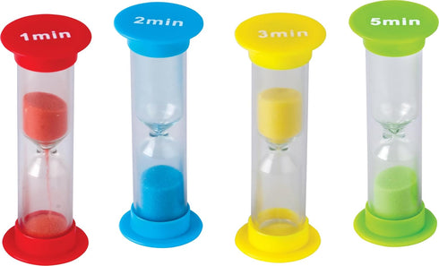 Teacher Created Resources Mini Sand Timers Combo 4-Pack,Red, Blue, Yellow, Green...