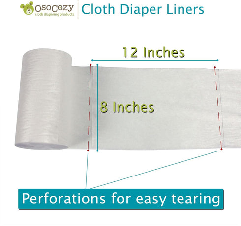 OsoCozy Flushable Diaper Liners - Make Cloth Diapering Convenient with Easy, Quick, Cloth Diaper Liners - Super Soft and Gentle on Baby’s Skin...