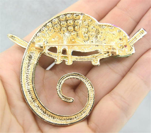 ulricar Big Multicolor Lizard Brooch Pins Fashion Animal Brooch Jewelry Gift Chameleon Pins...