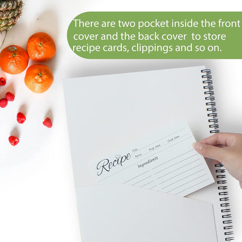 1 Pack 8.5" x 11" Recipe Book to Write in Your Own Recipes, Blank Recipe Notebook, Spiral Cookbook Recipe Journal Notebook Include 120 Recipes Pag...