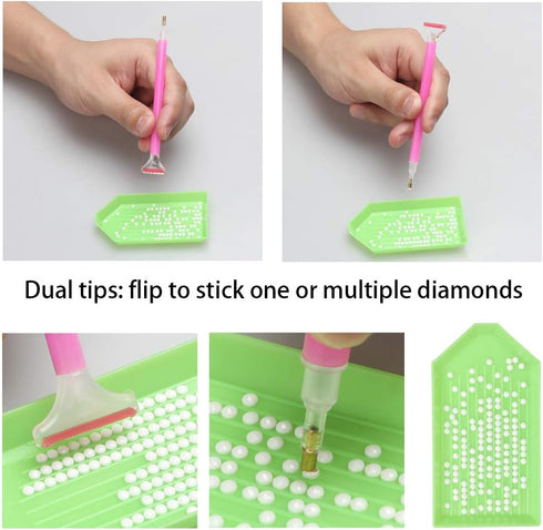 Tomorotec Complete 5D Diamond Painting Kit Tool, Diamond Painting Accessories, Light Drill Pens, Fix Tools Aligning Repair, Painting Roller, Stora...
