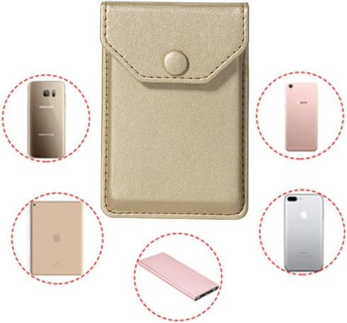 Card Holder for Back of Phone Adhesive Cell Phone Leather Wallet Stick On Card Holder Credit Card Holder Pocket for Men Women RFID Blocking Covers...