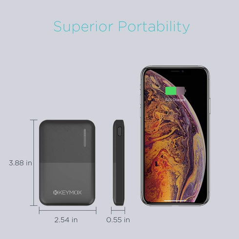 Keymox 5000mAh Portable Charger, One of The Smallest and Lightest 5000mAh Power Bank, Ultra-Compact Battery Pack, Compatible with iPhone, Samsung,...