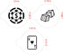 Designer Stencils Casino Night Cookie Stencil Set, (Dice, Cards, Poker Chip) Beige/semi-transparent...