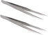 2 Pcs Precision Tweezers Fine-Pointed Tip Metal Tweezers with Protective Sleeves for Crafts Jewelry Watch Clock Electronic Components Beading Repa...