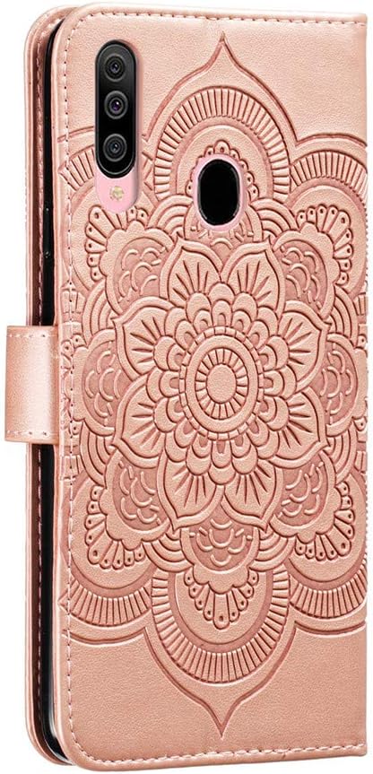 Galaxy A20S Case Full Stylish Advanced Embossing Wallet Case Credit Cards Slot with Stand for PU Leather Shockproof Flip Magnetic Case for Samsung...