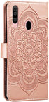 Galaxy A20S Case Full Stylish Advanced Embossing Wallet Case Credit Cards Slot with Stand for PU Leather Shockproof Flip Magnetic Case for Samsung...