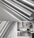 17.7''x197''Silver Wallpaper Stainless Steel Contact Paper Metallic Silver Peel and Stick Waterproof Removable Wallpaper for Kitchen Appliances Co...