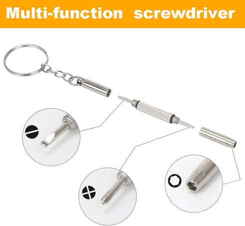 Eyeglasses Repair Kit, HKIDEE Sunglasses Repair Kit Include Glasses Nose Pads, Glasses Screws and 6 Screwdrivers and Tweezers for Glasses, Sunglas...