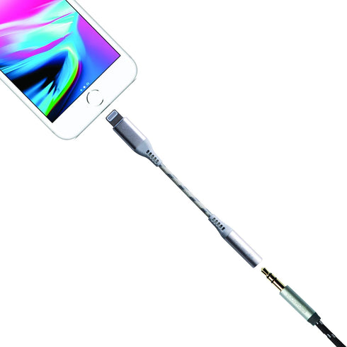 BoomPods Audioline MFI Certified Connector - 3.5mm AUX Jack Headphone Lightning Audio Adapter Braided Cable Cord Connector for iPhone Headphones.....
