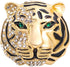 Vintage Punk Tiger Head Brooch Pin, Rhinestone Crystal Animal Tiger Suit Pin, Retro Gold Silver Tiger Head Badge Lapel Pin for Men Women Girls...
