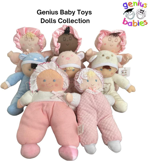 Soft Baby Doll - Cuddly and Soft - Perfect First Baby Doll for Infants and Toddler - Cute Pink and White Outfit - No Hard Parts - Nontoxic First D...