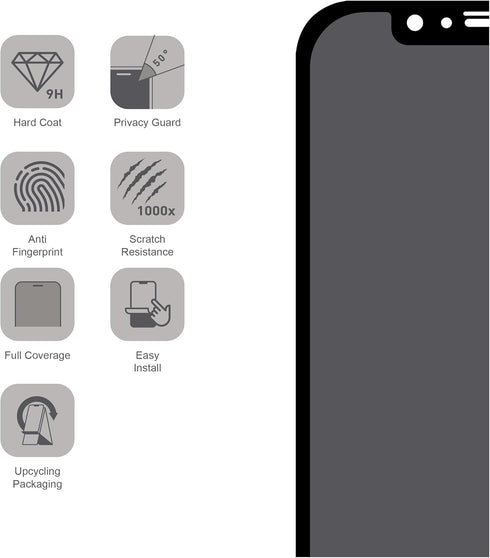 ARMOR Flexible Glass 2.5D Full Coverage Screen Protector for iPhone 11Pro Max/XS Max, Privacy Guard with 9H...