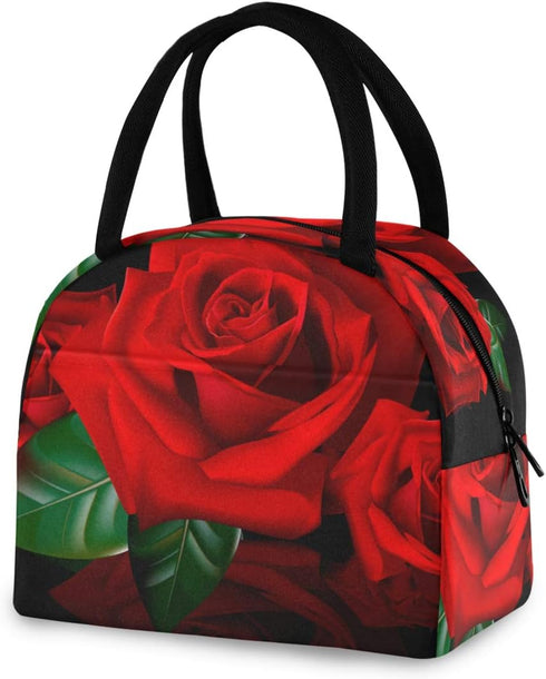 Red Rose Lunch Bag Tote Bag Lunch Bag for Women Lunch Box Insulated Lunch Container...