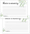 Giftideaworkshop 50 Greenery Share A Memory Cards for Celebration of Life Birthday Anniversary Memorial Funeral Graduation Bridal Shower Game, Gue...