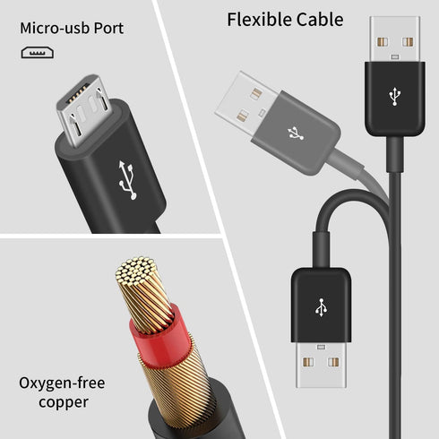 USB A to USB Micro Charging Cable, 4 in 1 Multi Charger Cable Micro USB Splitter Cable 4 Ports Micro USB 2.0 Male to Male Charging Cord 4 Connecto...