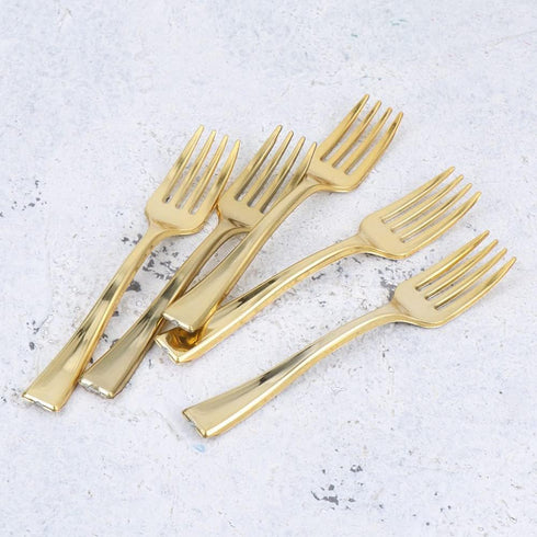48Pcs 98mm Plastic Spoons and Forks Small Disposable Cake Ice Cream Dessert Spoons Forks Utensils for Catering Events, Restaurants, Home Parties ,...