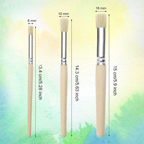 Wooden Stencil Brush Penta Angel Natural Bristle Wood Template Art Paint Brushes for Acrylic Oil Watercolor Painting on Wall Paper and Crafts Proj...