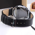 Unisex Charm Glass Hollow Triangle Dial Faux Leather Analog Quartz Wrist Watch...