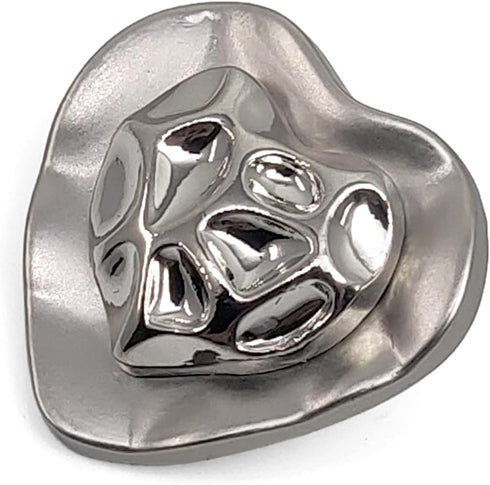 20 pcs Electroplate Heart Shape Metal Shank Sewing Coat Buttons -21mm -7/8"...