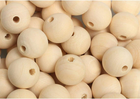 3/4"Wooden Round Beads 100pcs Unfinished Natural Loose Beads Spacer Beading Supplies Jewelry Findings Charms...