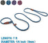 7FT Slip Lead Control Dog Leash, 1/4 Inch Diameter Durable Nylon Rope Training Lead for Small Medium Dog No Pull (Blue, 7’ x 1/4")...