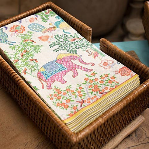 Entertaining with Caspari Le Jardin De Mysore Cocktail Napkins, Box of 40...