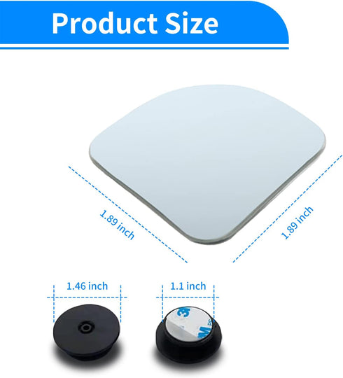 Car Blind Spot Mirror, 2PCS HD Convex Glass Angle Adjustable for Side Rearview Mirrors, Fan Shaped Frameless Rotatable Wide Angle Blind Spot Mirro...