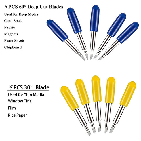 EVISWIY 50PCS Blades for Cricut Explore Air 2/Air 3/3/Make 3/Maker 40PCS 45° Premium Fine Point Blade & 5PCS 60° Deep Cut & 5PCS 30° Shallow Cut V...