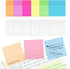 Upgraded Version 12 Clear Notes, 600 Sheets Waterproof Translucent Color Notes, Color PET Creative Sticker Fluorescent Film for Memo, Reading, Stu...