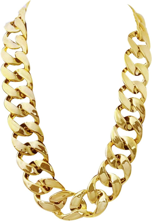 Markeny Men's Chunky Necklace, Rapper Fake Gold Chain 90s Hip Hop Fake Gold Necklace Costume Accessory (27.5 Inches*1.37inches)...