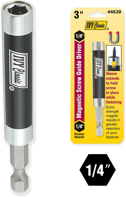 IVY Classic 44620 3" Magnetic Screw Guide Driver, 1/Card...
