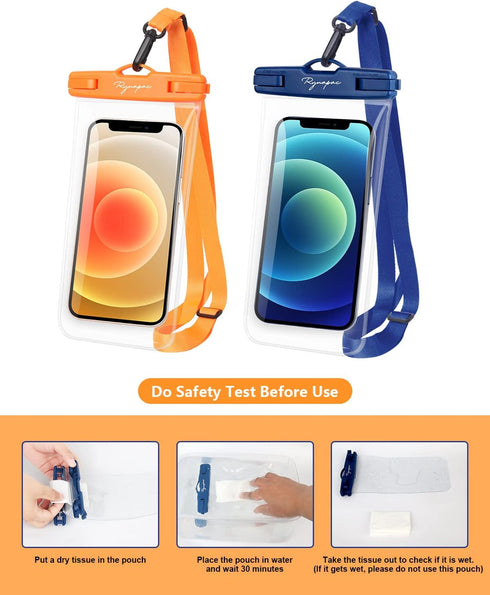 Waterproof Phone Pouch Bag - 7.5in Water Proof Cell Phone Case for Beach Travel Must Haves, IPX8 Dry Bag with Lanyard for iPhone 16 15 Pro Max Gal...