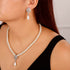 Pearl Bridal Necklace Earrings Set Sliver Rhinestone Necklaces Crystal Bride Choker Necklace Accessories for Women and Girls...