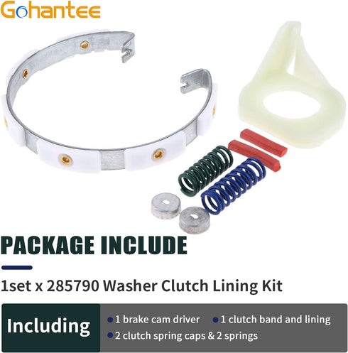 285790 Washer Clutch Band & Lining Kit 6 Pads Replacement for AP3094538 PS334642 285332 3354732, Compatible with Whirlpool Kenmore Maytag Washers