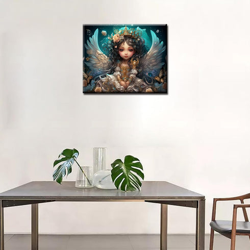 Tucocoo Angel Girl Paint by Numbers for Adults Angel Wing DIY Adult Paint by Number Kits On Canvas Golden Crown Painting by Numbers for Beginners ...