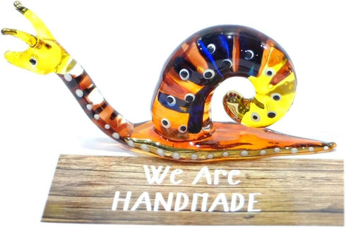 Handmade Snail Art Glass Blown Reptiles Animal Figurine - No.2...