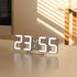 mooas 3D Pure Mini White LED Clock, Multi-Function LED Clock (Calendar, Alarm, Temperature) (8.5" White Table Alarm Clock)...