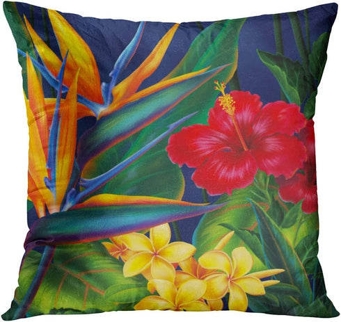 Britimes Throw Pillow Covers Floral Home Decor Set of 4 Pillow Cases Living Room Decorative 18 x 18 Inches Cushion Couch Sofa Pillowcases Hawaiian...