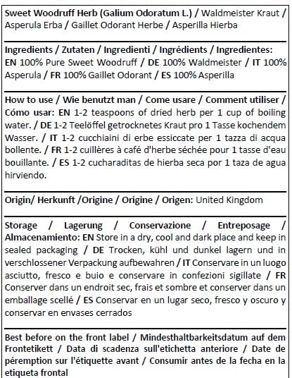 Sweet Woodruff Herb - Galium Odoratum L # Herba Organica # Sweetscented Bedstraw (50g)...