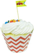 Wrapables Standard Size Chevron Cupcake Wrappers (Set of 20), Orange...