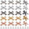 1 Box 50Pcs Bow Earring Post Bow Stud Earring Post Gold Brass Real 18k Gold Plated Earring Stud with Ear Nuts Bowknot Stud Earring Findings for Je...