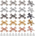1 Box 50Pcs Bow Earring Post Bow Stud Earring Post Gold Brass Real 18k Gold Plated Earring Stud with Ear Nuts Bowknot Stud Earring Findings for Je...