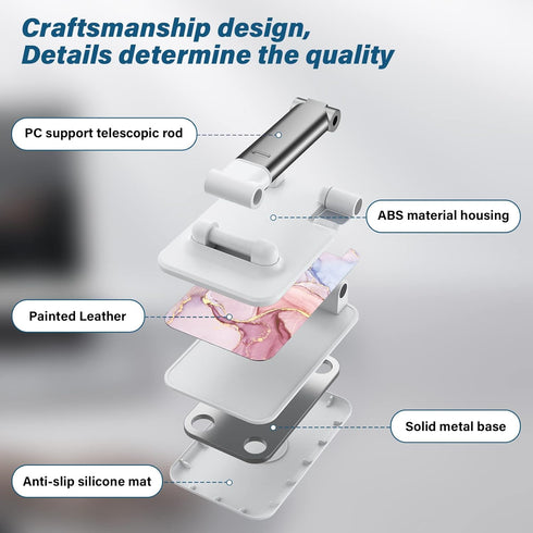 Foldable Phone Stand for Desk?Angle of View Adjustable Cell Phone Stand?Phone Holder for Desk/ipad Stand ?Suitable for iPhone, Samsung and Other S...