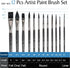 Artist Paint Brush Set of 12 Art Brushes for Watercolor Acrylic Gouache Canvas Oil and Tempera Painting for Beginners...