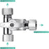 Lead-Free Brass 1Pcs Chrome-Plated Add-A-Tee 3-Way,3/8 Inch x 3/8 Inch x 3/8 Inch Angle Stop Valve For Reverse Osmosis Water Filters,Ice Maker,Ref...