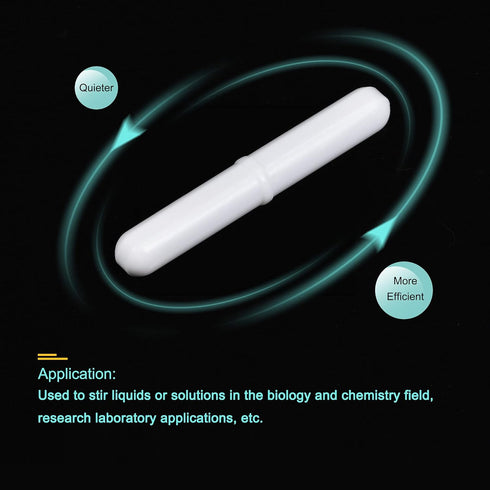 MECCANIXITY Magnetic Stirrer Mixer Stir Bar Rod 70mm(2.76") with Ring Shape PTFE Coating Magnet White for Laboratory Pack of 2...