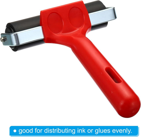 PATIKIL 2.4" 4" Rubber Roller Brayer, 2 Pack Anti Skid Hard Rubber Roller Tools for Wallpaper Art Printing Printmaking Ink Stamping Tape Construct...